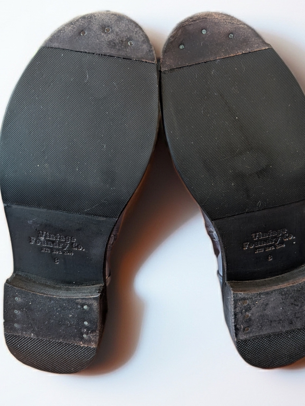Vintage Foundry Gray Distressed Leather Mid-Calf Moto Boots - Picture 4 of 5